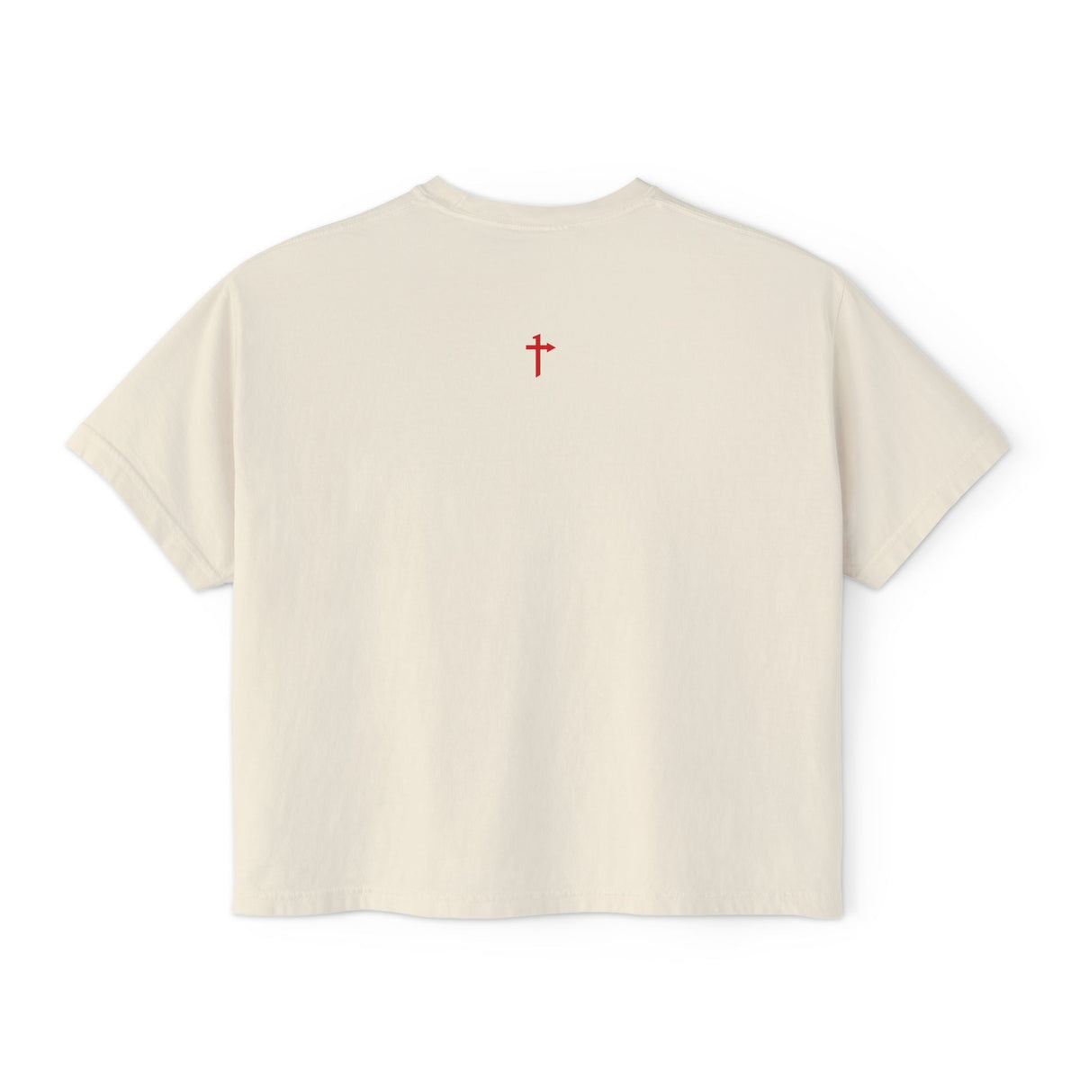 One Way John 14:6 Boxy Tee — Women's Christian Crop T‑Shirt with Back Cross