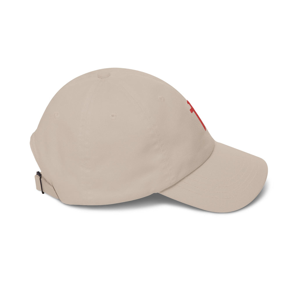 Classic Dad Cap — Yellow Cross Embroidered Baseball Hat