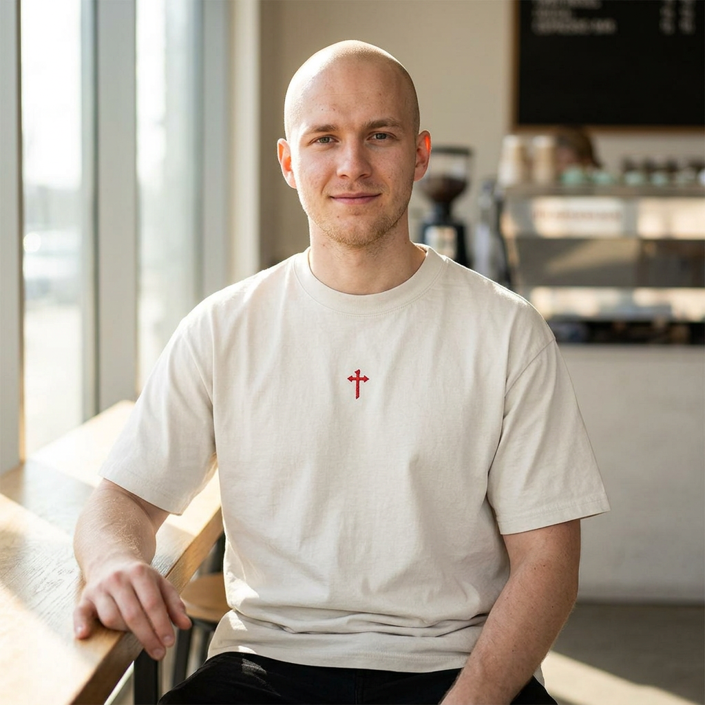 AS Colour - Embroidered - One Way Cross