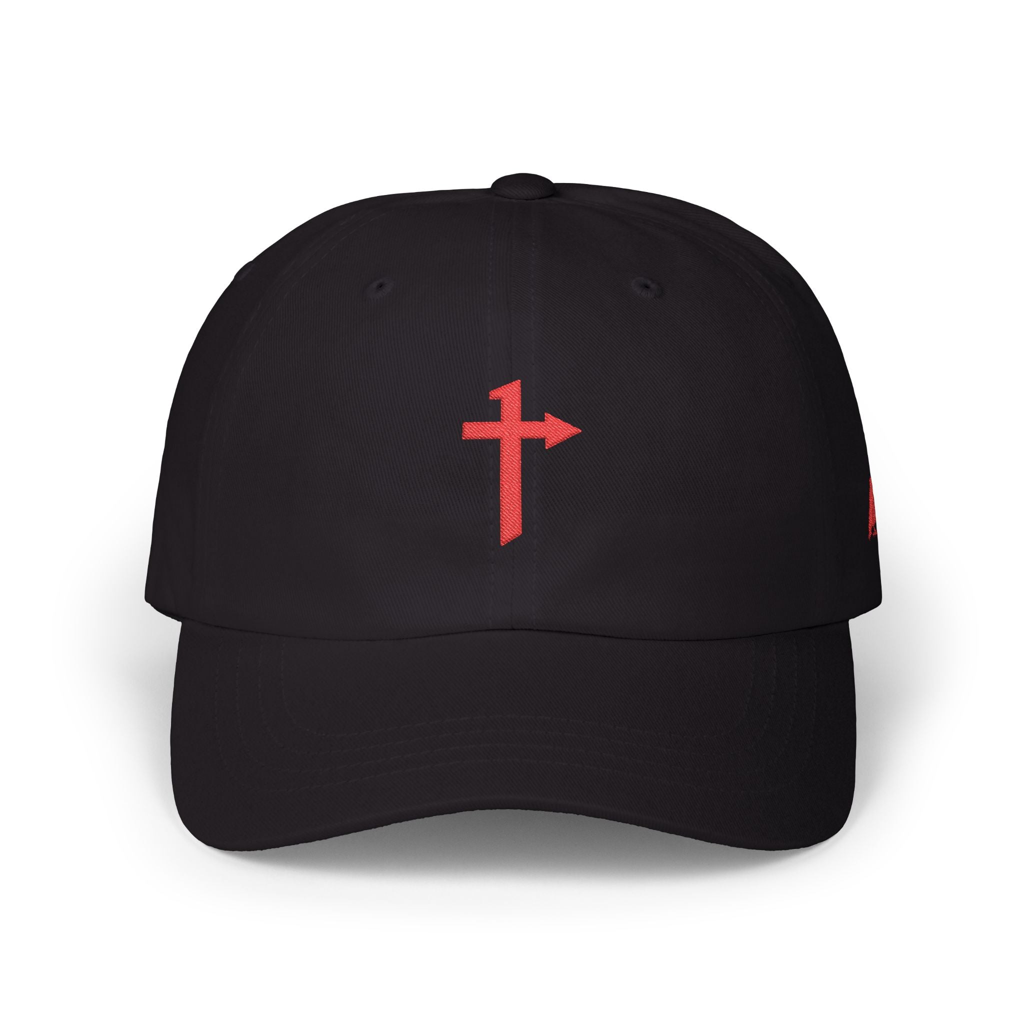 Classic Dad Cap — Yellow Cross Embroidered Baseball Hat