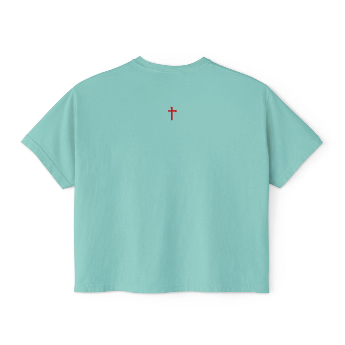 One Way John 14:6 Boxy Tee — Women's Christian Crop T‑Shirt with Back Cross