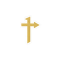 Gold Cross Arrow Sticker — Christian Faith Laptop Decal